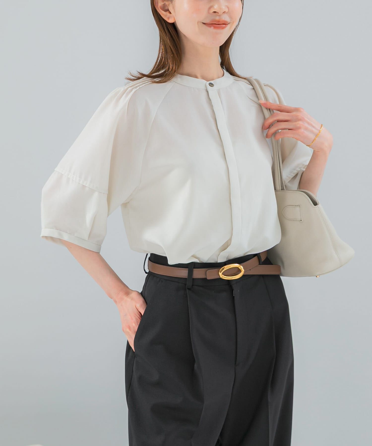 URBAN RESEARCH ROSSO「『WEB/一部店舗限定』UVカットウォッシャブルリネン混シャツブラウス」|シャツ・ブラウス|