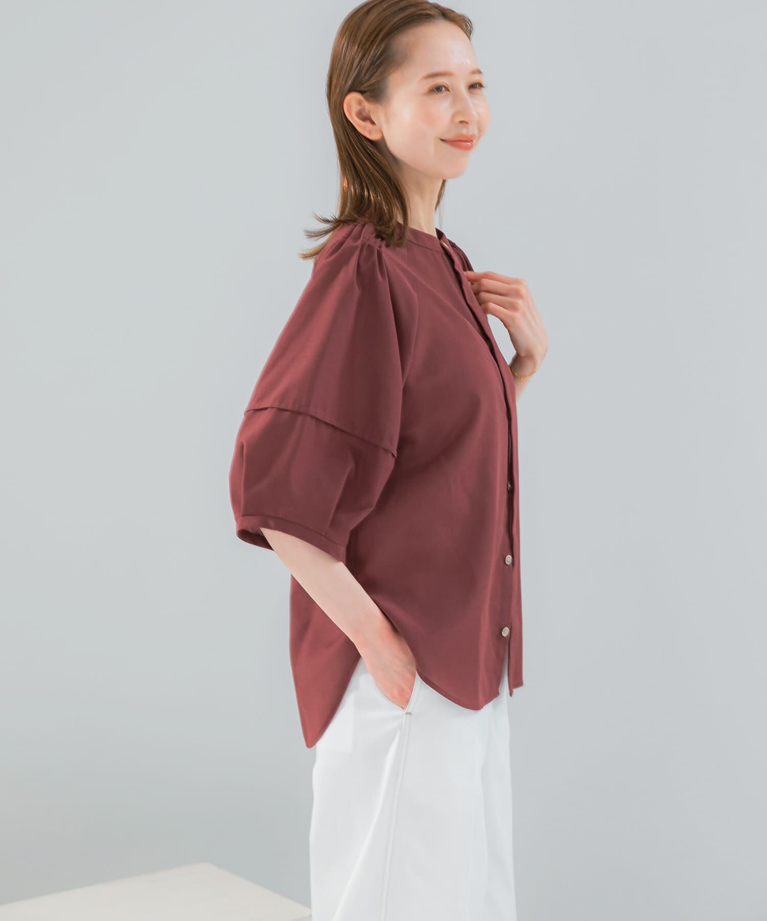 URBAN RESEARCH ROSSO「『WEB/一部店舗限定』UVカットウォッシャブルリネン混シャツブラウス」|シャツ・ブラウス|