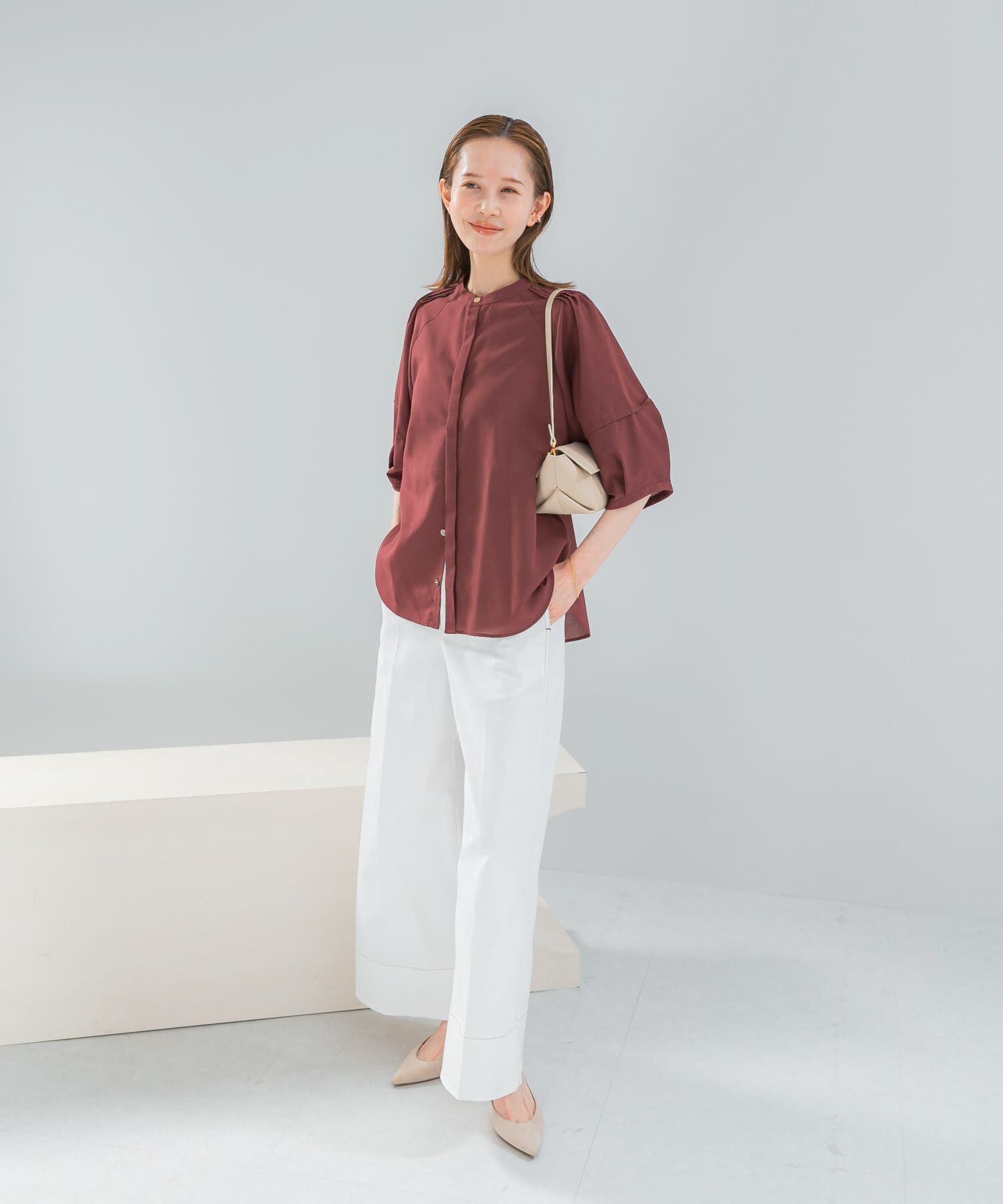 URBAN RESEARCH ROSSO「『WEB/一部店舗限定』UVカットウォッシャブルリネン混シャツブラウス」|シャツ・ブラウス|