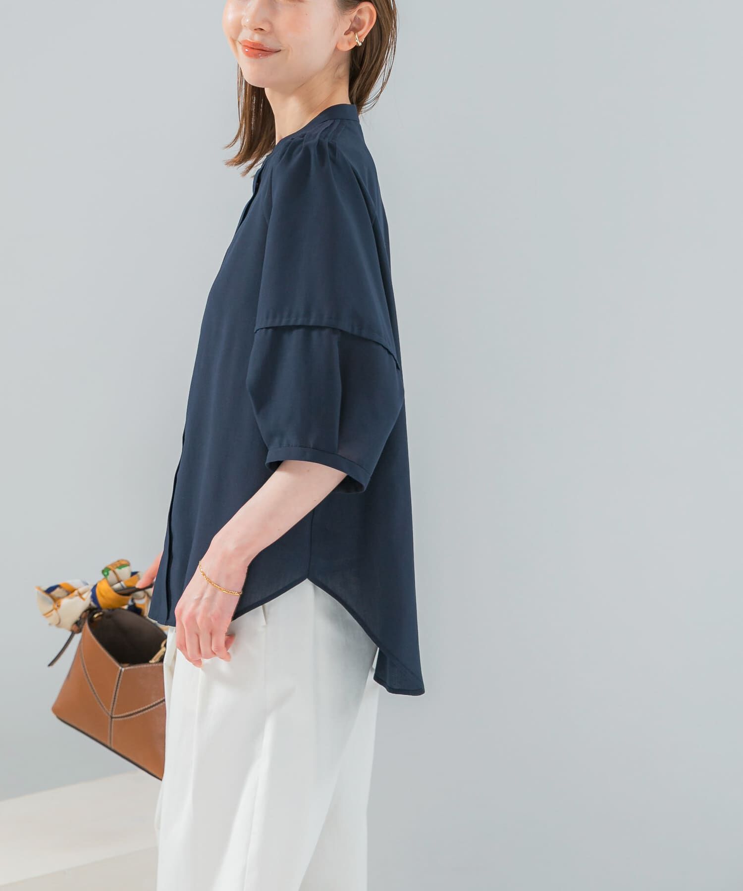 URBAN RESEARCH ROSSO「『WEB/一部店舗限定』UVカットウォッシャブルリネン混シャツブラウス」|シャツ・ブラウス|