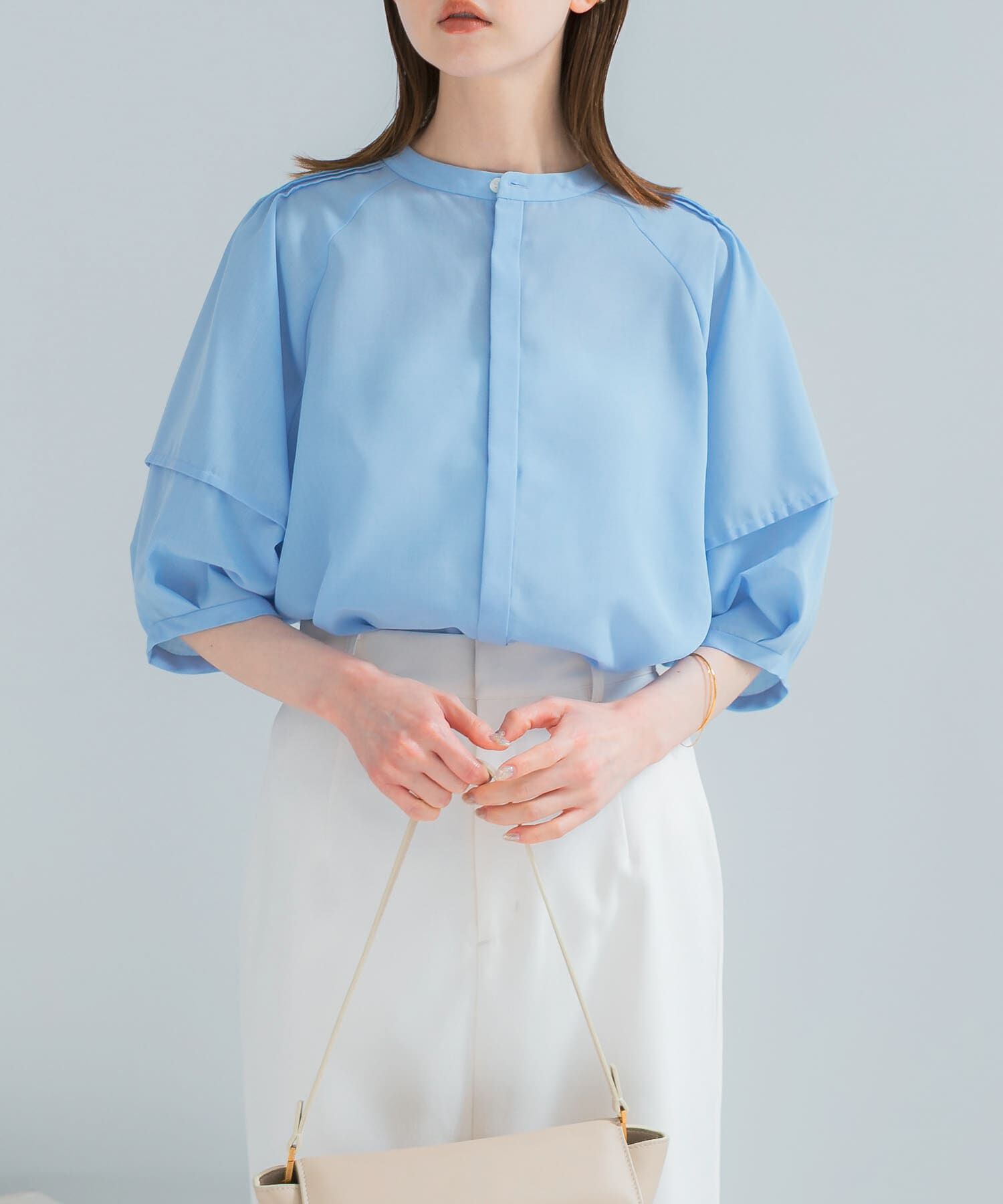 URBAN RESEARCH ROSSO「『WEB/一部店舗限定』UVカットウォッシャブルリネン混シャツブラウス」|シャツ・ブラウス|