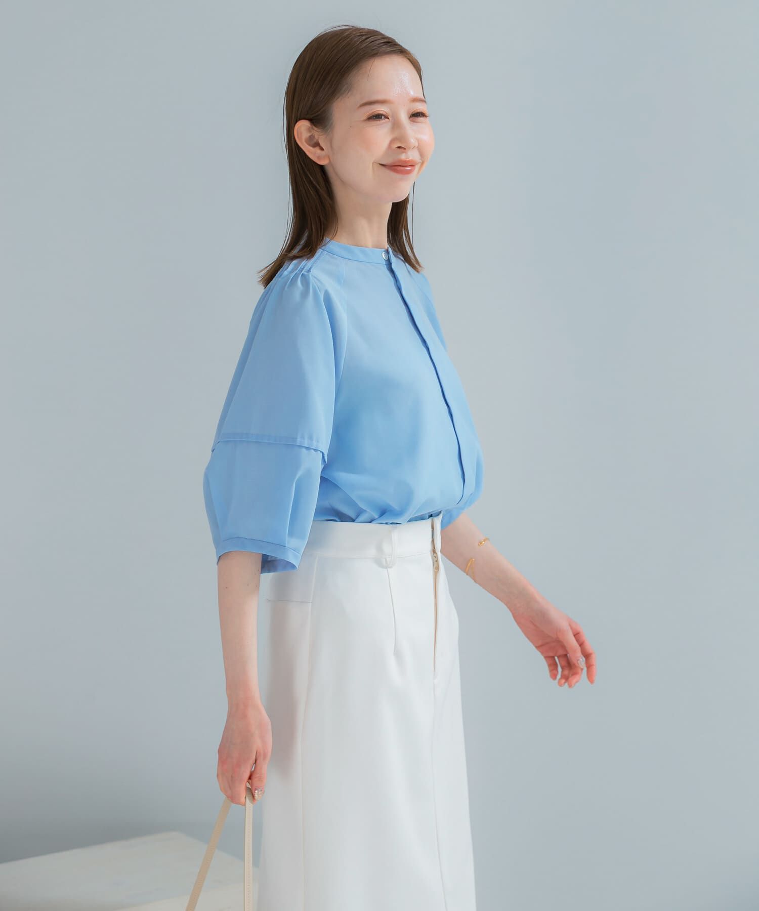 URBAN RESEARCH ROSSO「『WEB/一部店舗限定』UVカットウォッシャブルリネン混シャツブラウス」|シャツ・ブラウス|