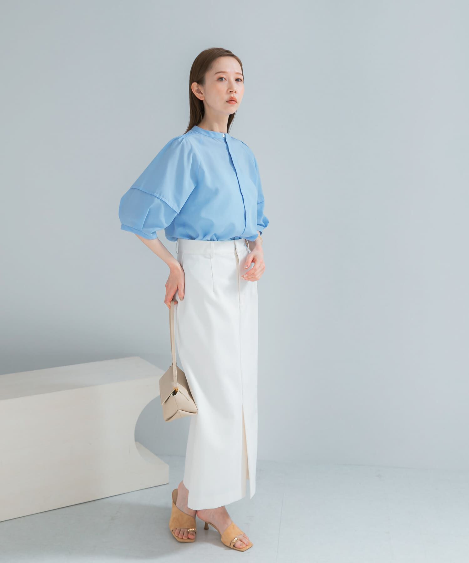 URBAN RESEARCH ROSSO「『WEB/一部店舗限定』UVカットウォッシャブルリネン混シャツブラウス」|シャツ・ブラウス|