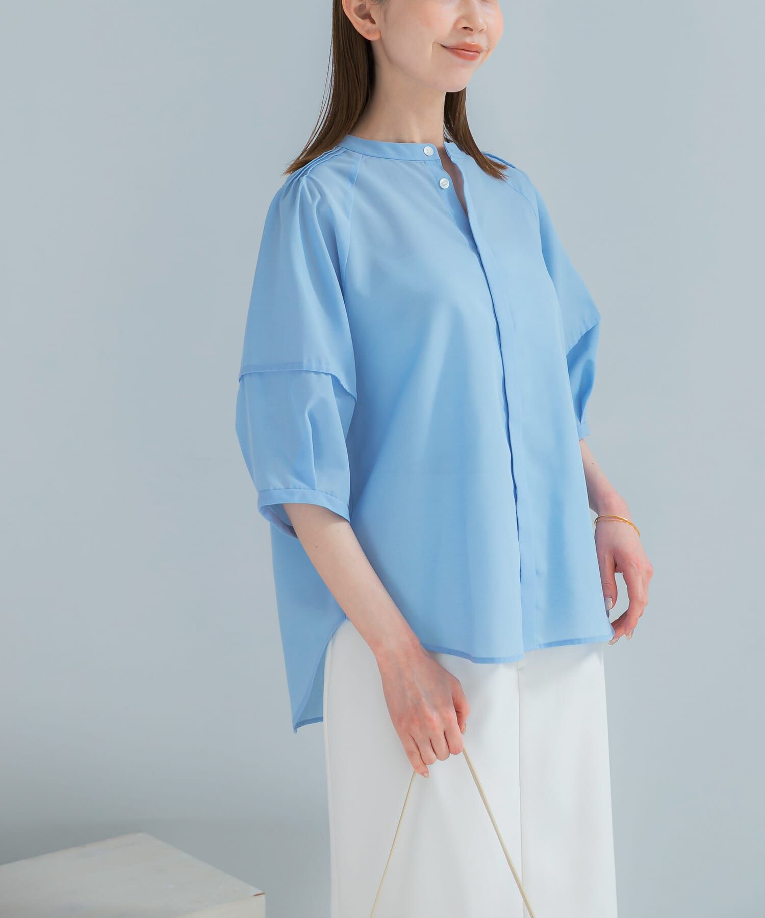 URBAN RESEARCH ROSSO「『WEB/一部店舗限定』UVカットウォッシャブルリネン混シャツブラウス」|シャツ・ブラウス|