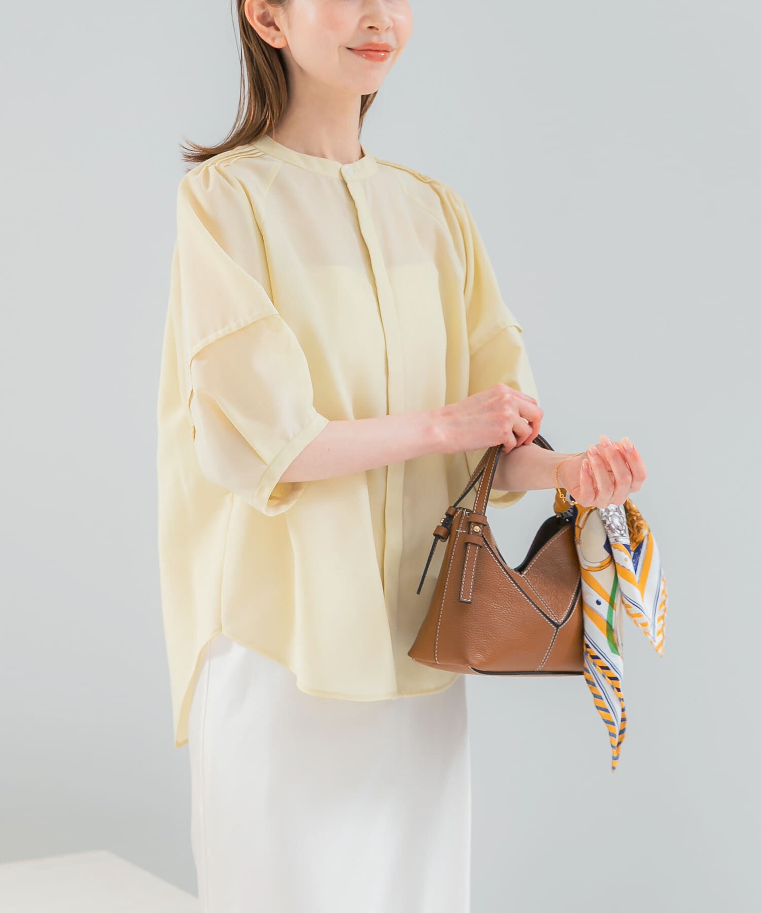 URBAN RESEARCH ROSSO「『WEB/一部店舗限定』UVカットウォッシャブルリネン混シャツブラウス」|シャツ・ブラウス|