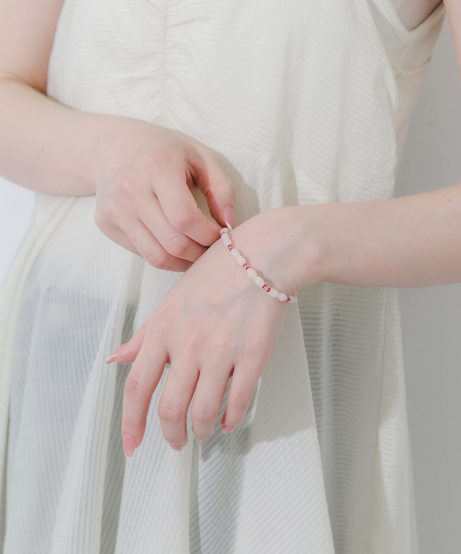 SMELLY「ステンレスポイントカラービーズブレスレット」|ブレスレット・バングル|