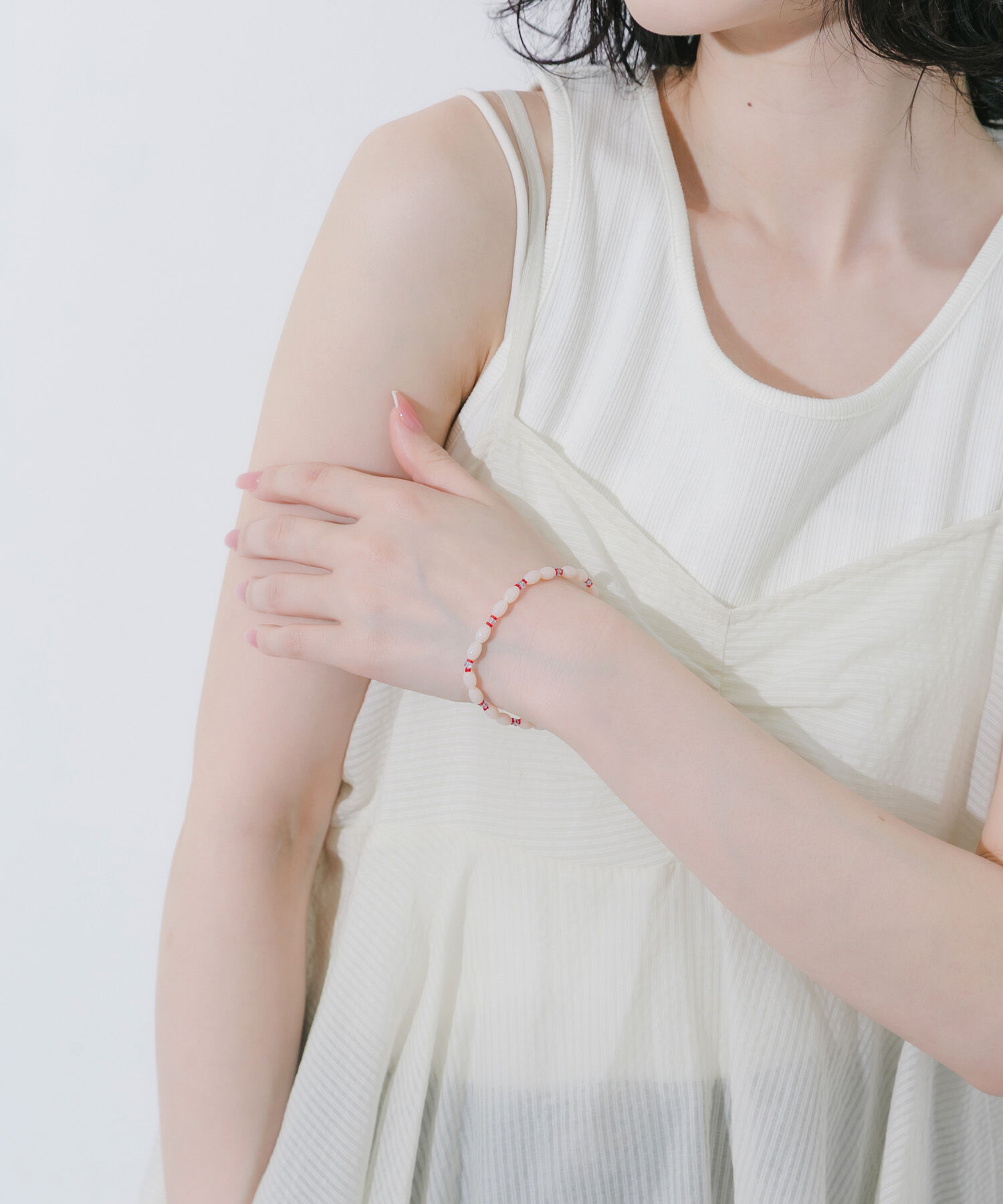 SMELLY「ステンレスポイントカラービーズブレスレット」|ブレスレット・バングル|