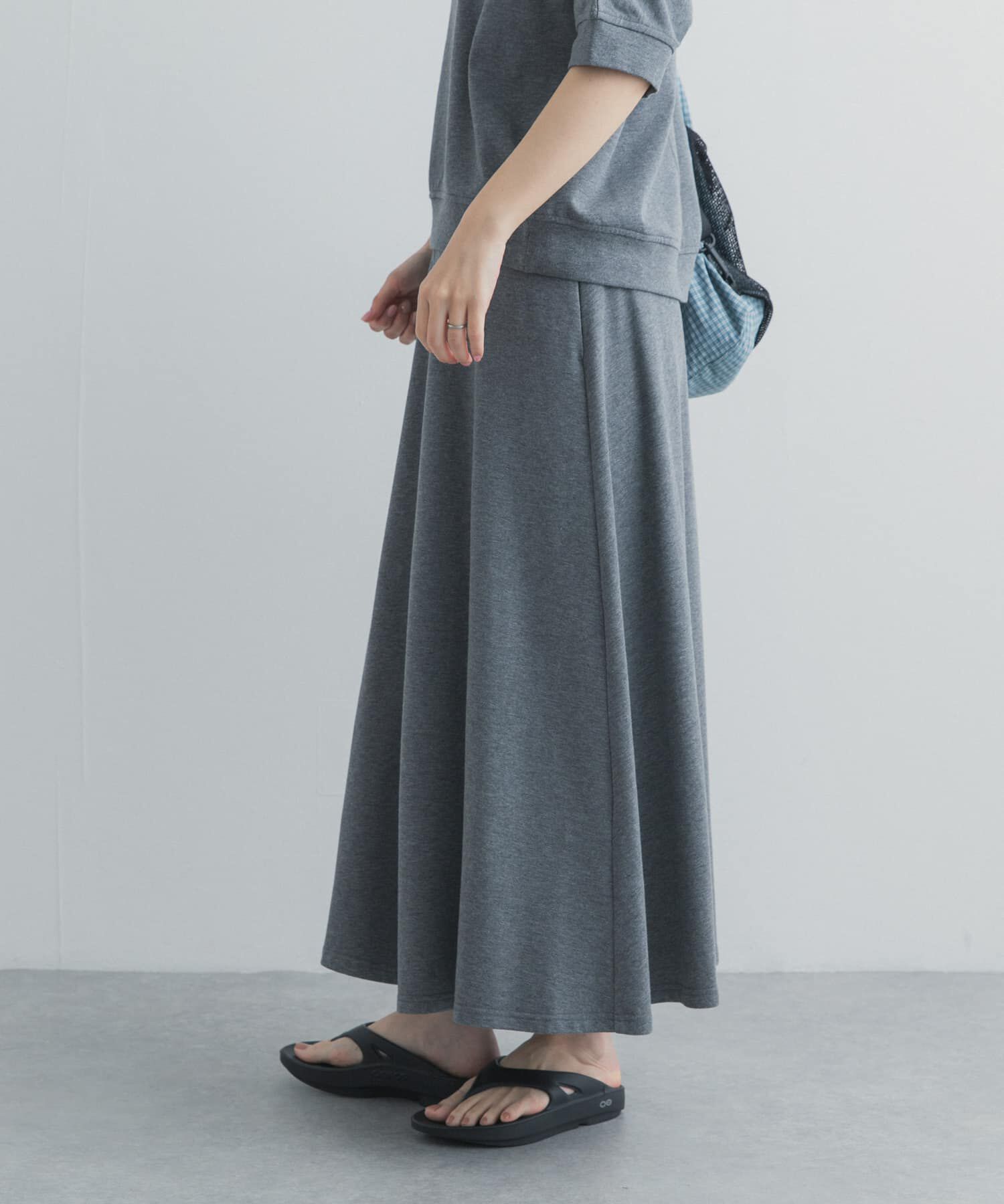 URBAN RESEARCH DOORS「モダールコットン裏毛イージースカート」|スカート|