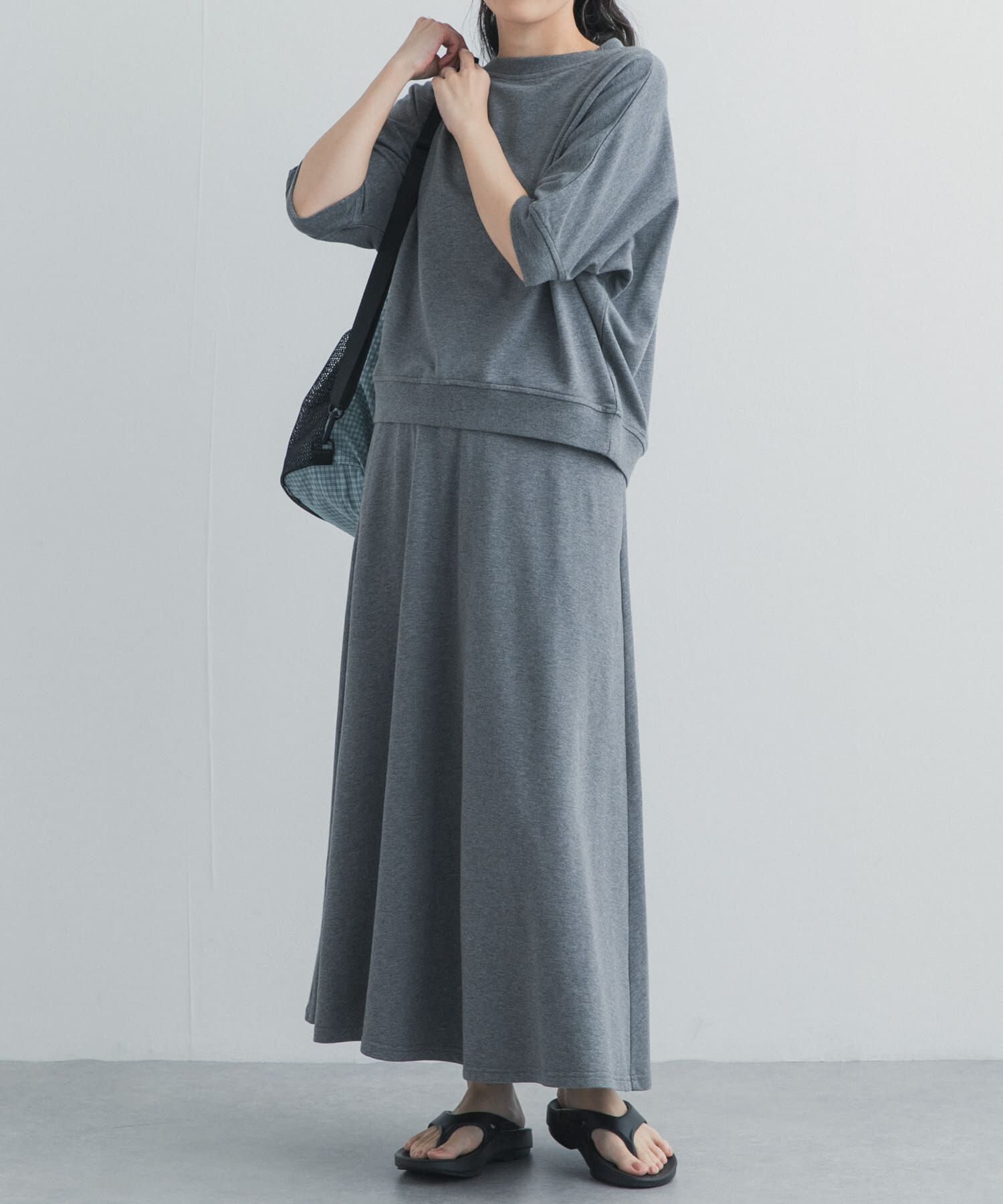 URBAN RESEARCH DOORS「モダールコットン裏毛イージースカート」|スカート|