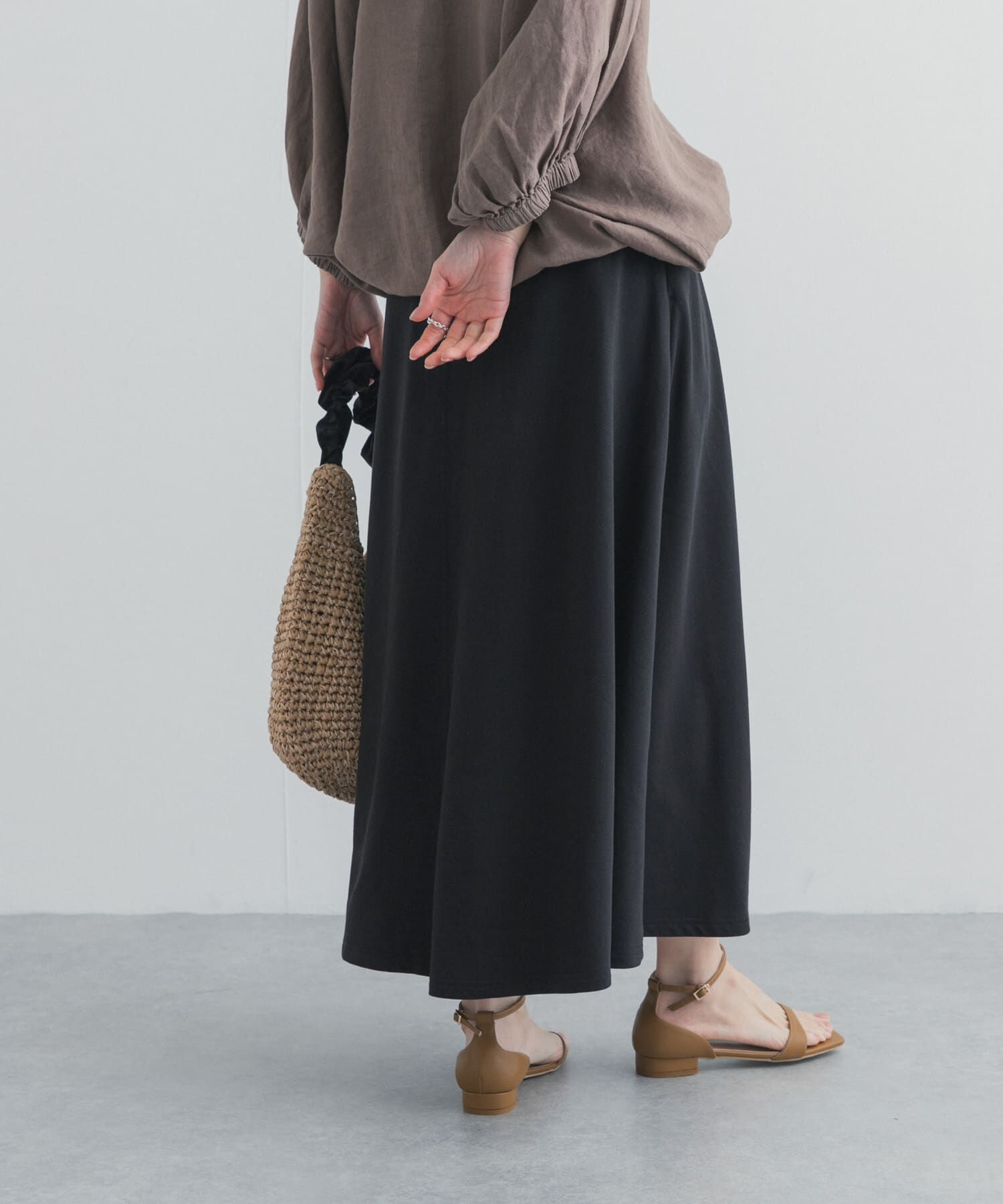 URBAN RESEARCH DOORS「モダールコットン裏毛イージースカート」|スカート|