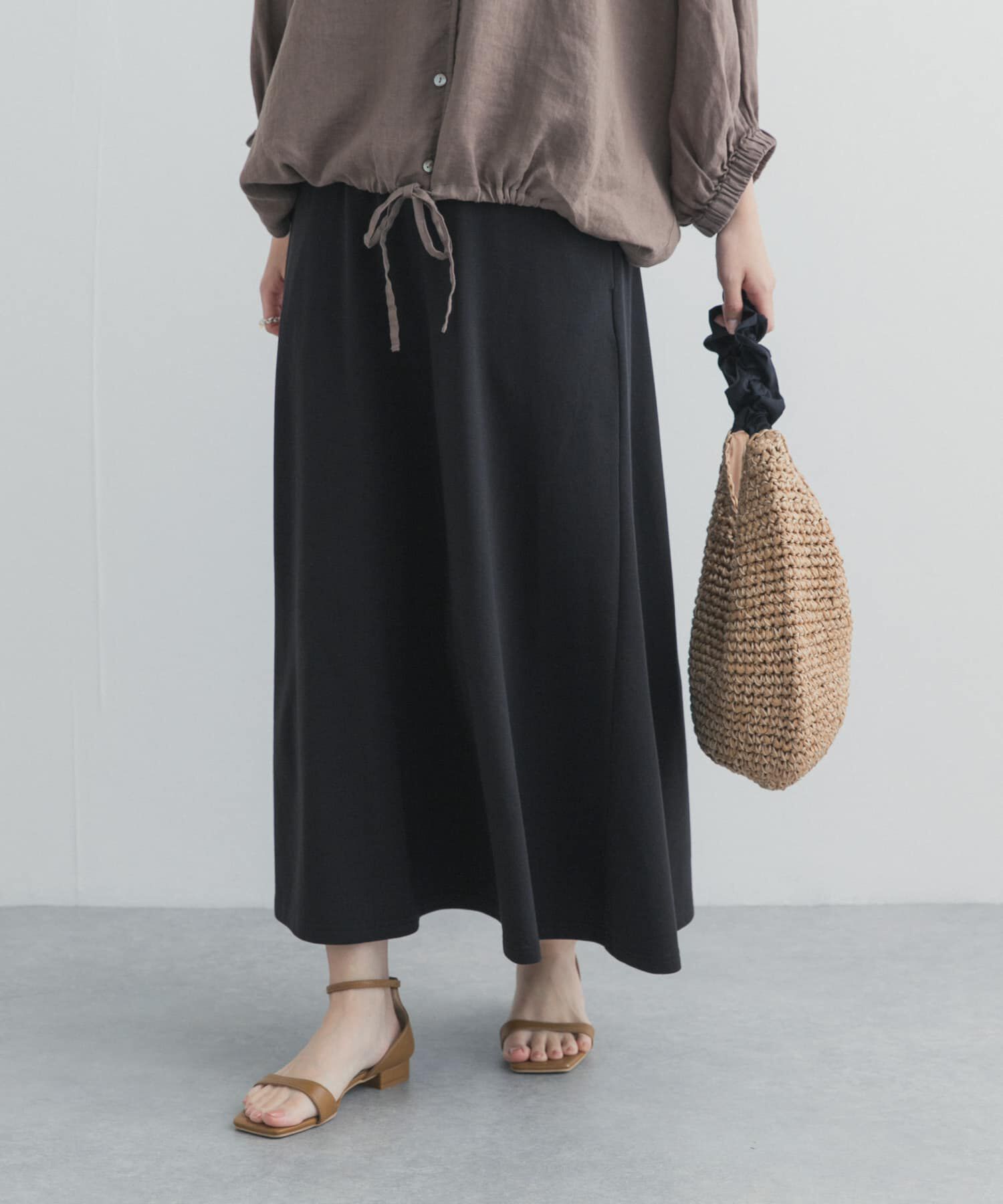 URBAN RESEARCH DOORS「モダールコットン裏毛イージースカート」|スカート|