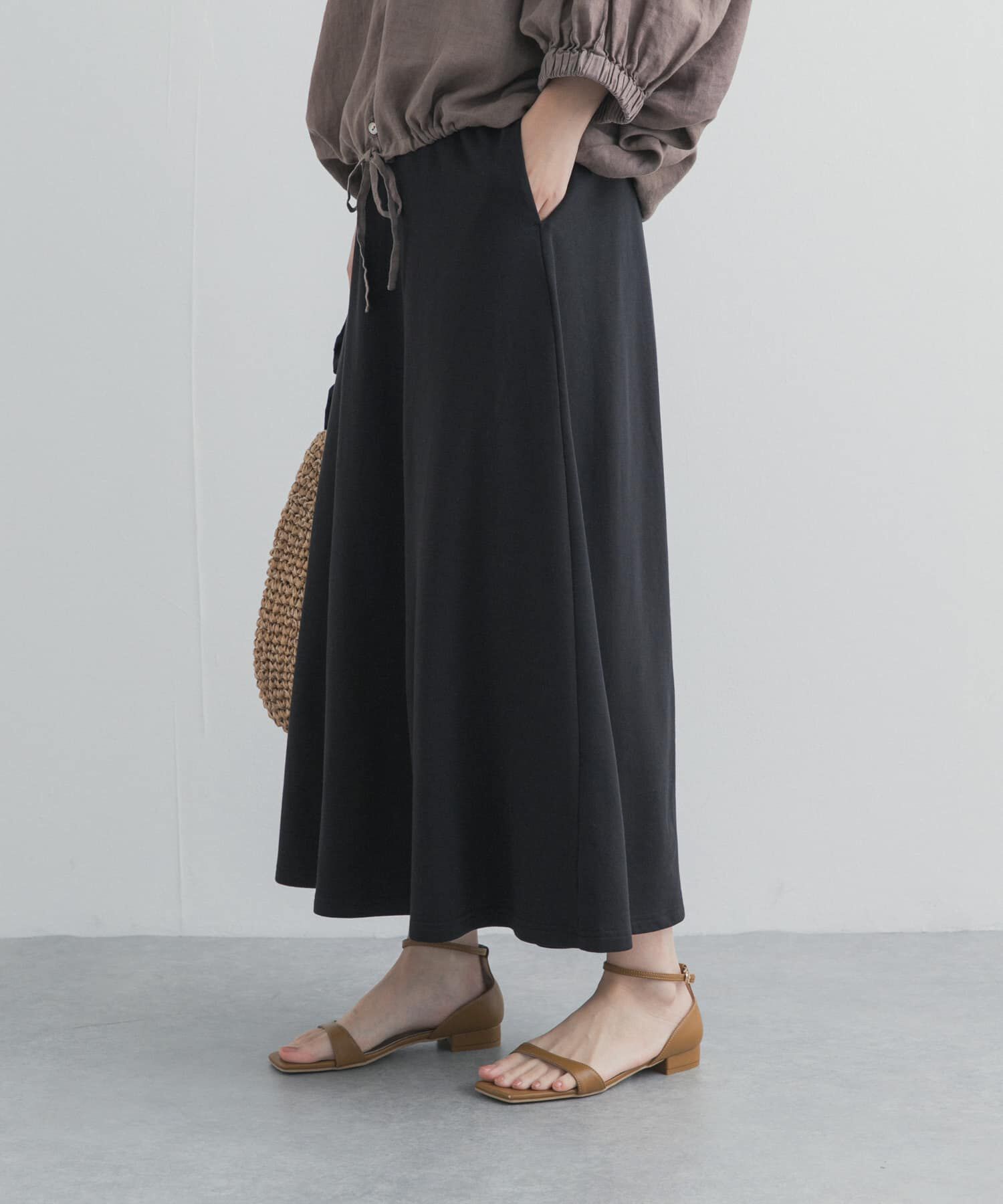 URBAN RESEARCH DOORS「モダールコットン裏毛イージースカート」|スカート|