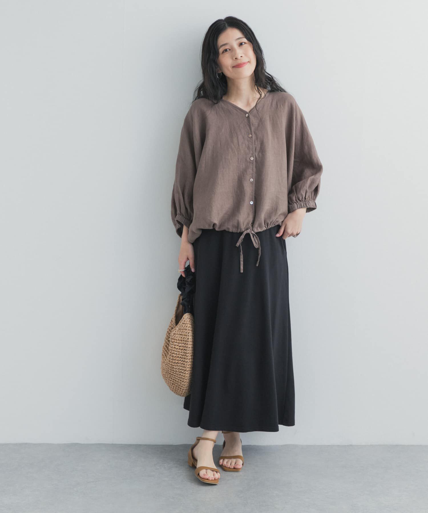 URBAN RESEARCH DOORS「モダールコットン裏毛イージースカート」|スカート|