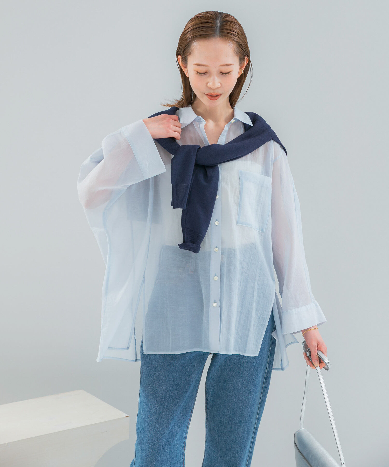 URBAN RESEARCH ROSSO「シアーコットンドルマンシャツ」|シャツ・ブラウス|ブルー系その他