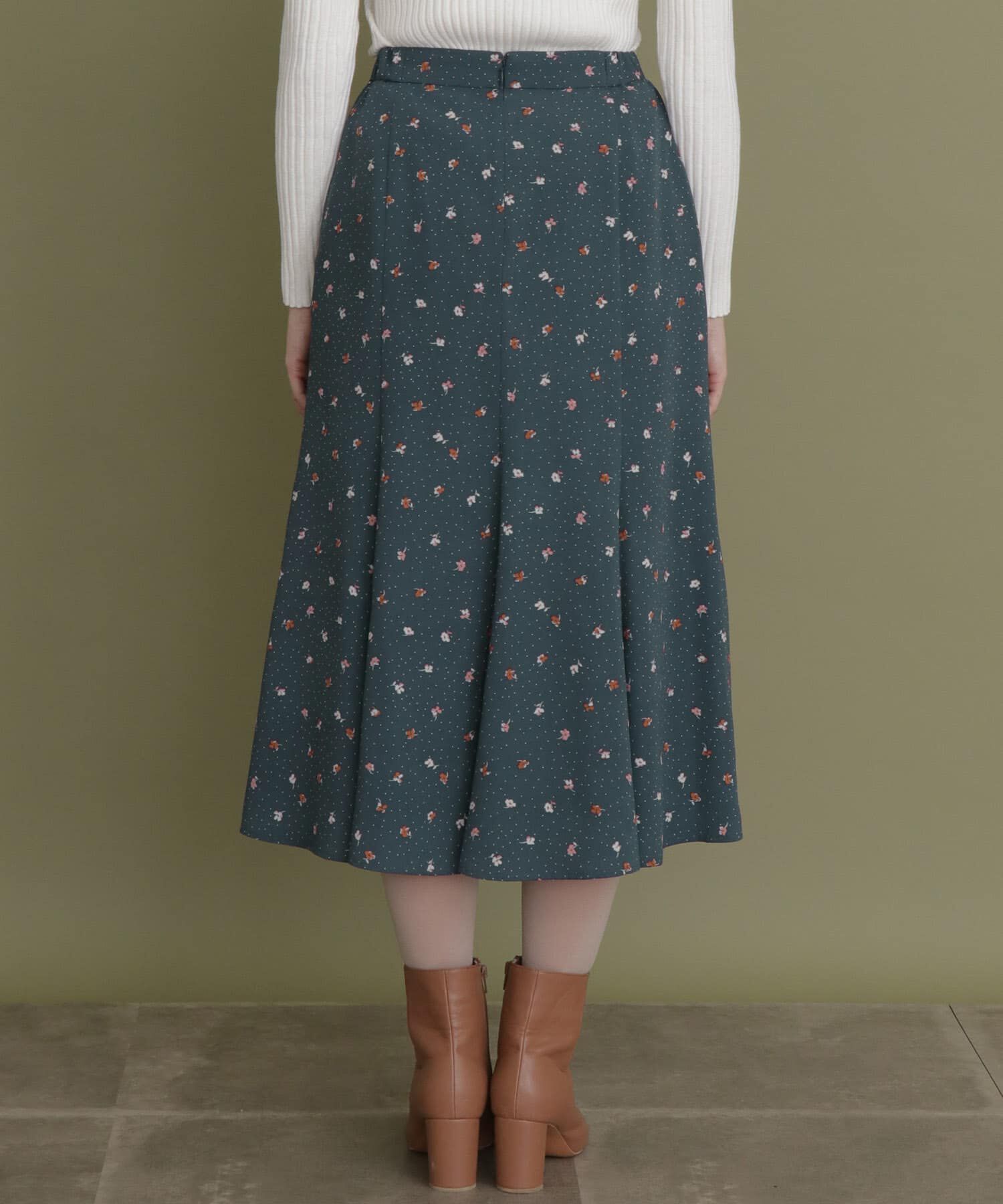  「ドット&times;フラワーマーメイドスカート」|スカート|