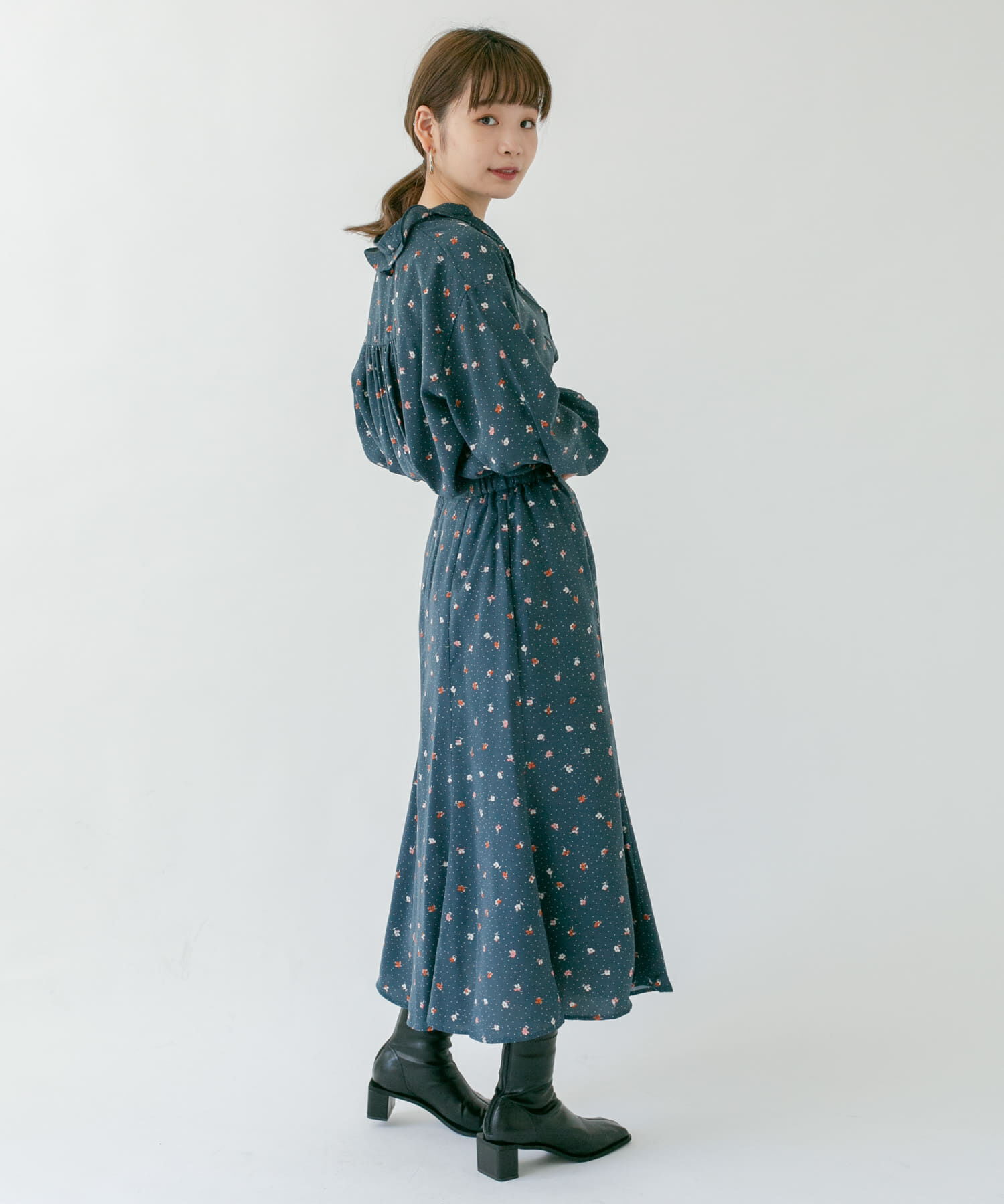  「ドット&times;フラワーマーメイドスカート」|スカート|