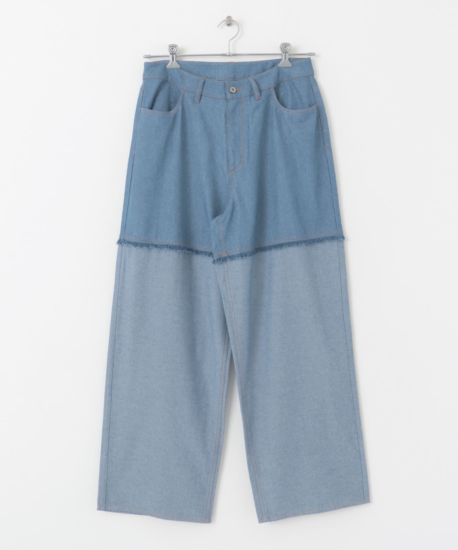 SENSE OF PLACE by URBAN RESEARCH「デニムフリンジシャンブレーワイドパンツ」|デニム|