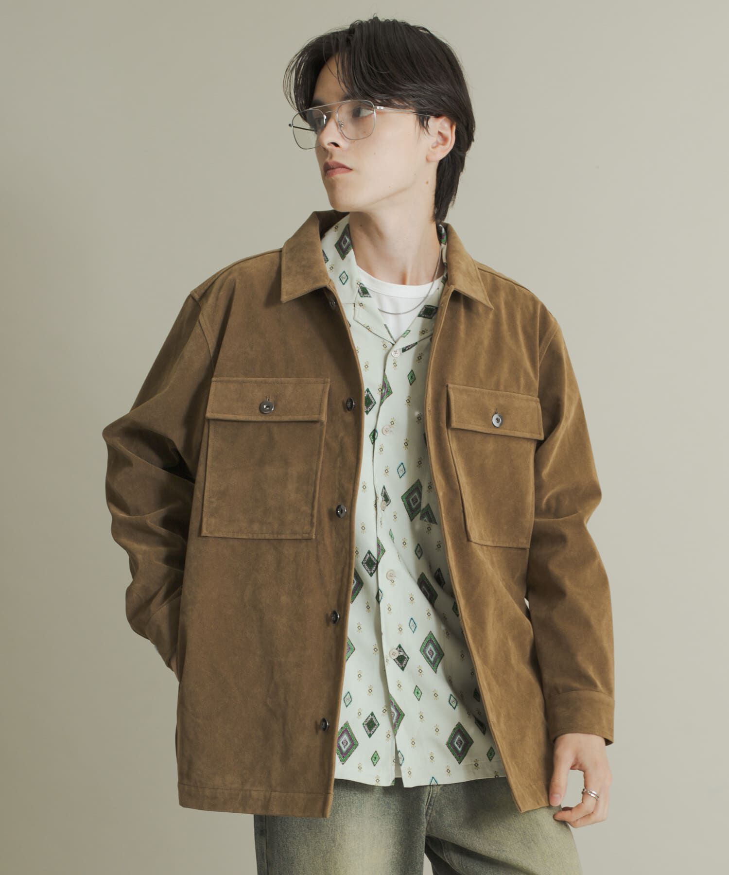 SENSE OF PLACE by URBAN RESEARCH「F/Sジャケット」|ノーカラーコート|ベージュ