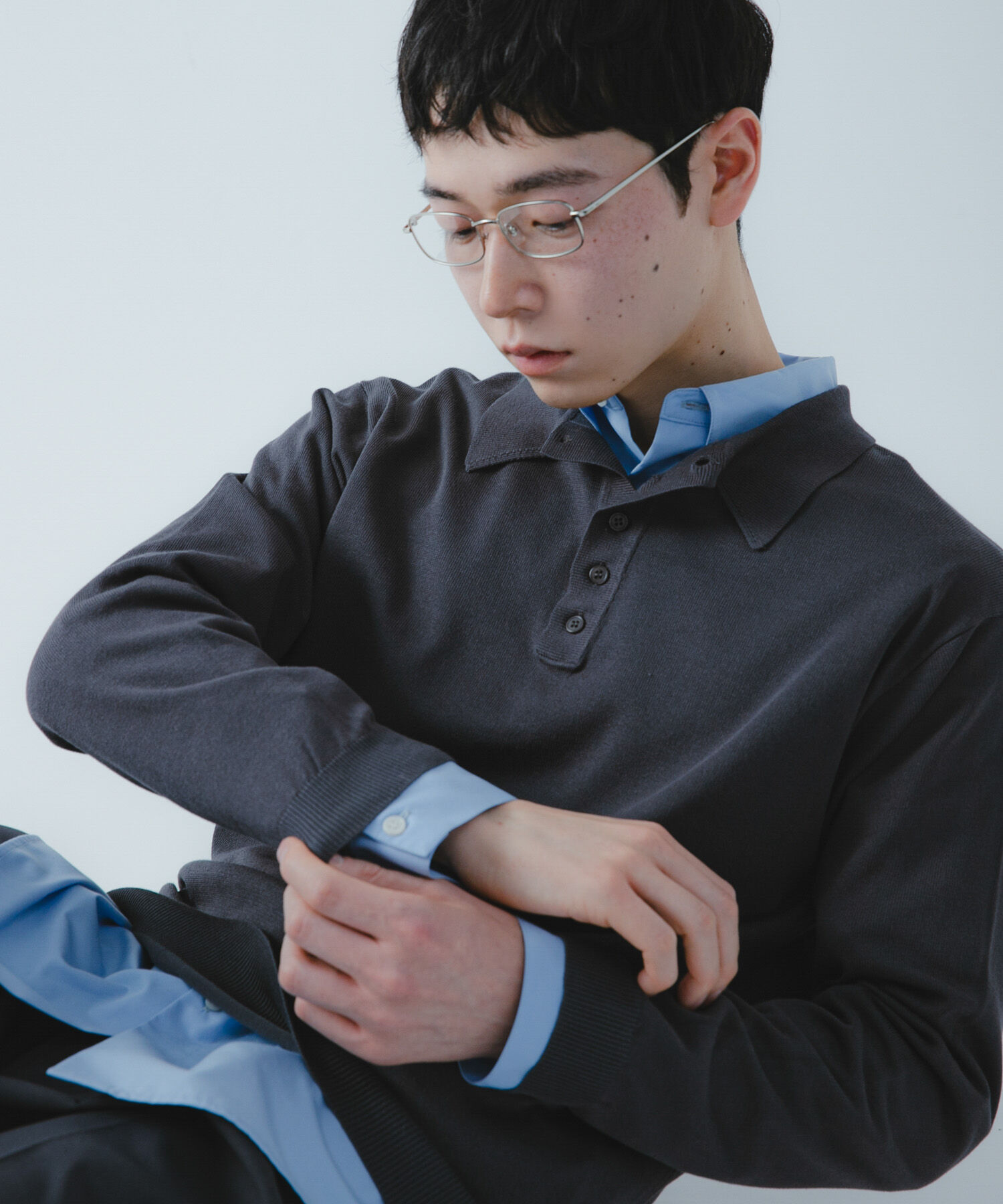 SENSE OF PLACE by URBAN RESEARCH「『洗濯可/防花粉』SKINProofニットポロシャツ」|ニット・セーター|チャコールグレー