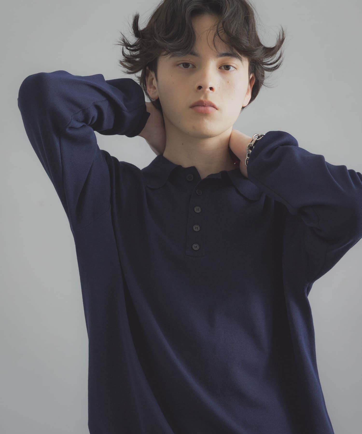 SENSE OF PLACE by URBAN RESEARCH「『洗濯可/防花粉』SKINProofニットポロシャツ」|ニット・セーター|ネイビー