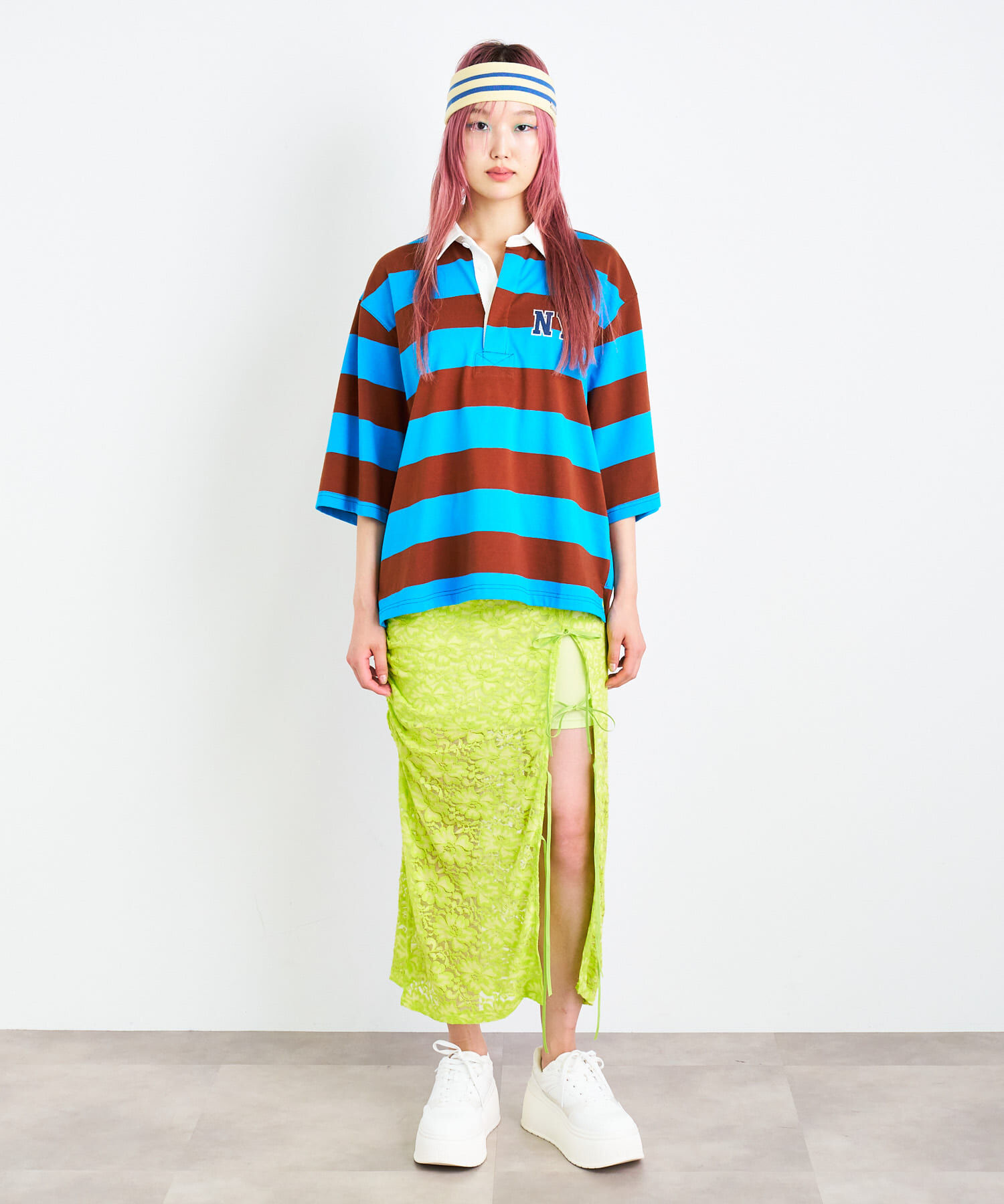 SENSE OF PLACE by URBAN RESEARCH「ANNA SUI NYC　リボンスリットストレッチレーススカート」|スカート|