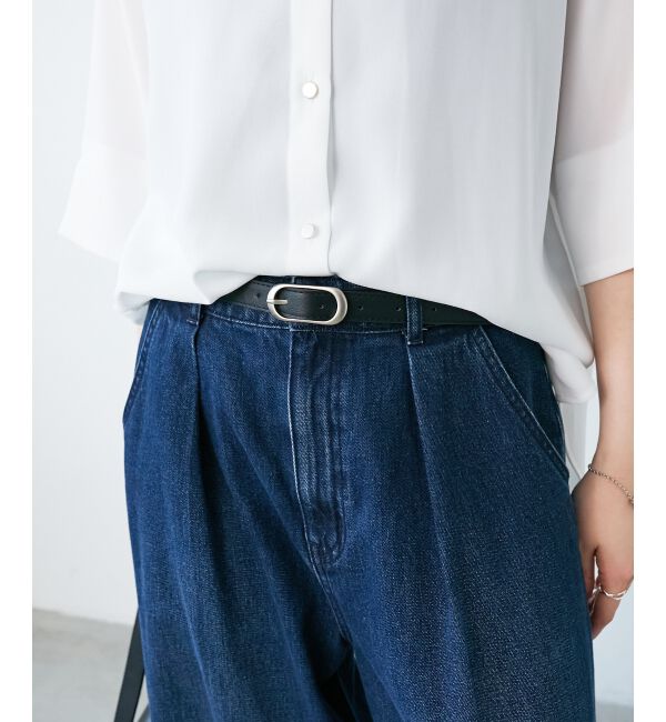  「《WEB限定アイテム》オーバルバックルベルト」|ベルト|ブラック