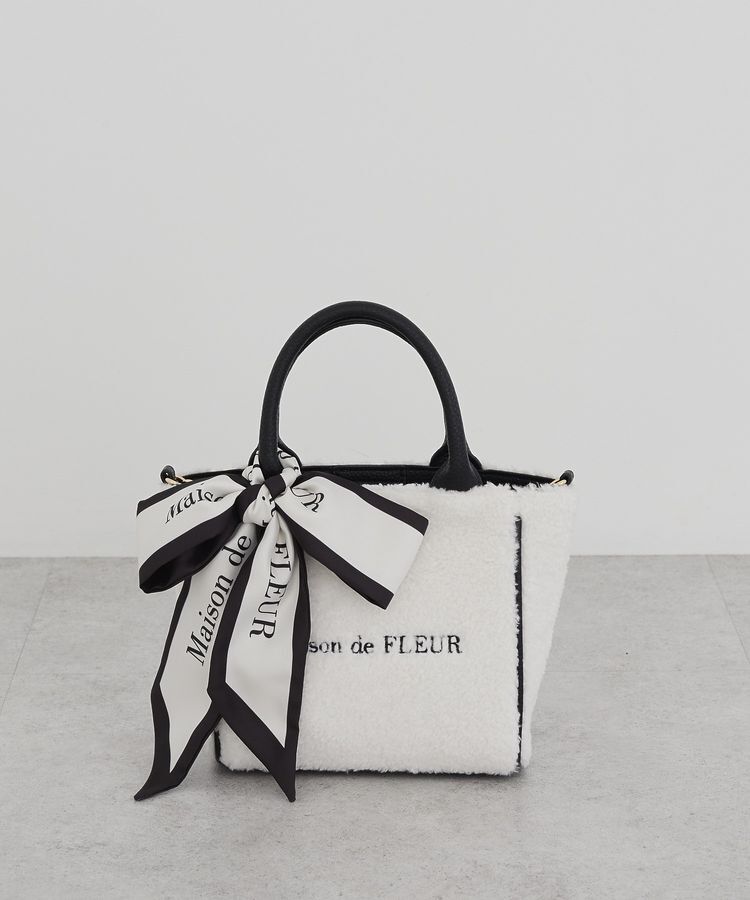 Maison de FLEUR「スカーフ付きボア2WaySトートバッグ」|トートバッグ|