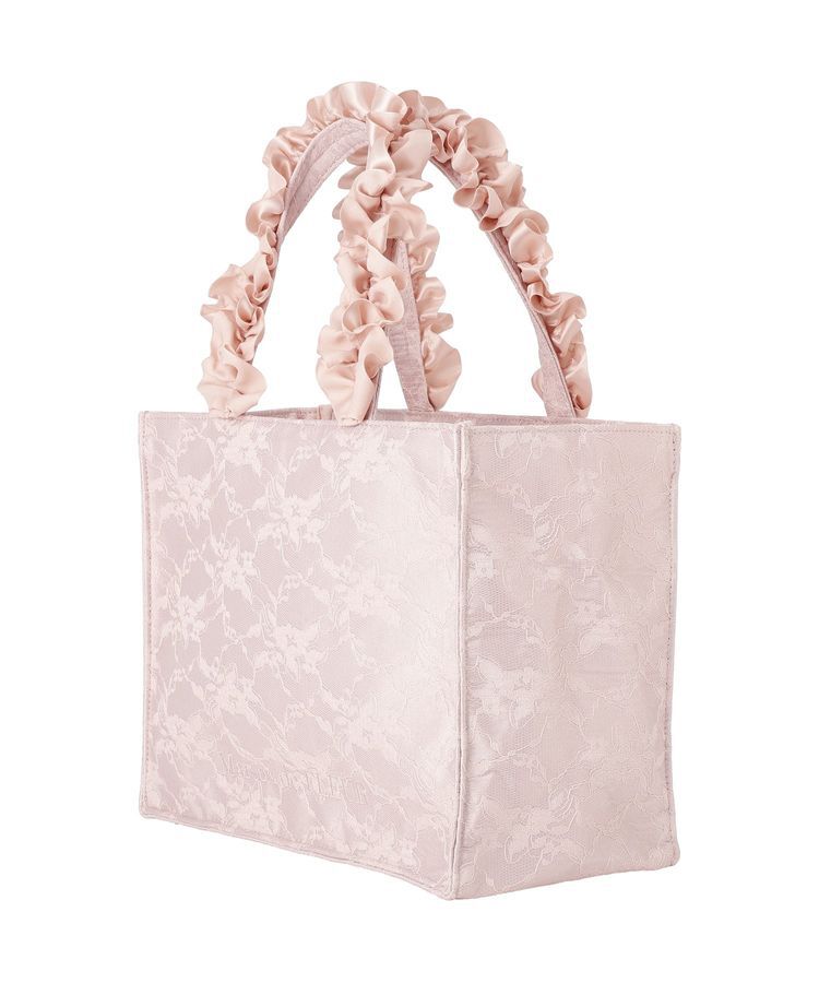 Maison de FLEUR「【Sサイズ】レースフリルハンドルスクエアトートSバッグ」|トートバッグ|