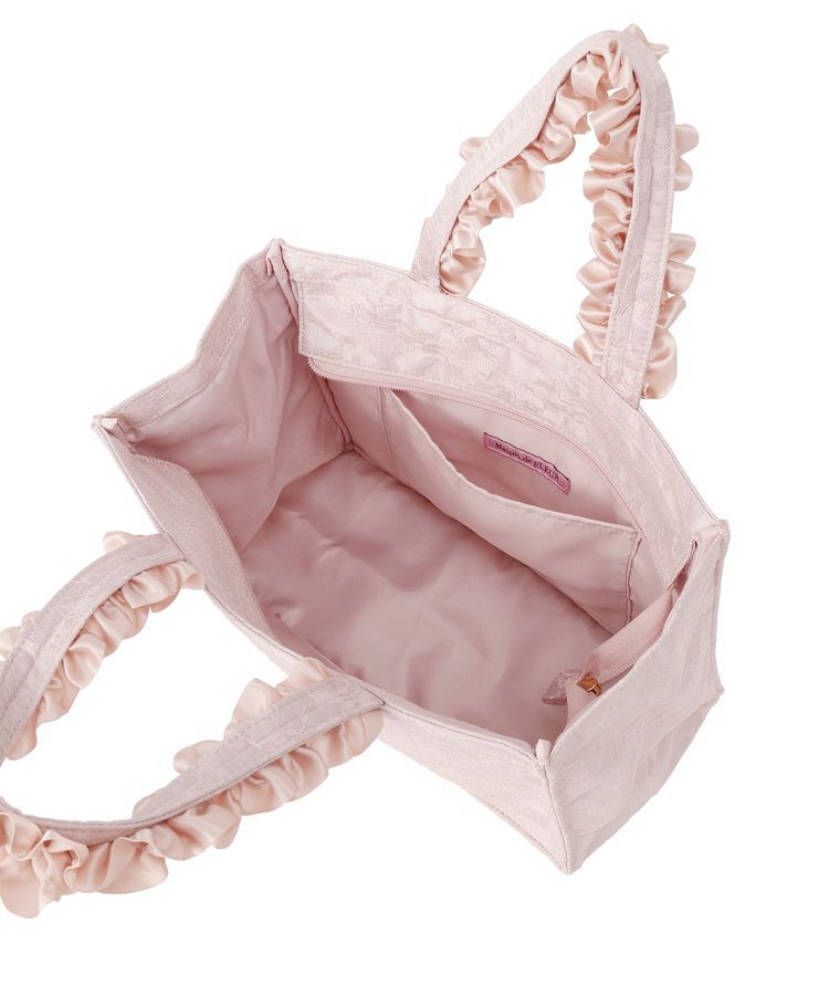 Maison de FLEUR「【Sサイズ】レースフリルハンドルスクエアトートSバッグ」|トートバッグ|