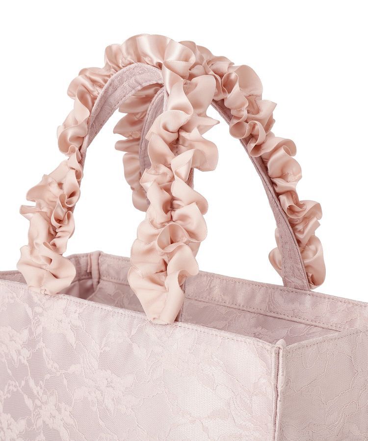 Maison de FLEUR「【Sサイズ】レースフリルハンドルスクエアトートSバッグ」|トートバッグ|