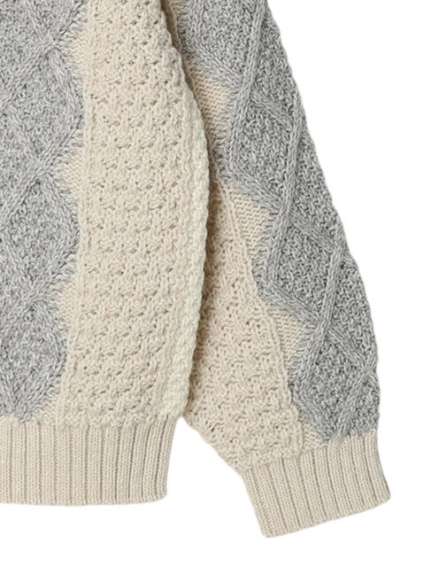  「マルチカラーケーブルニットプルオーバー」|ニット・セーター|