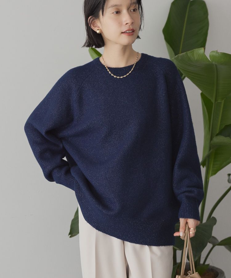 AMERICAN HOLIC「ラグランラメニットプルオーバー」|ニット・セーター|