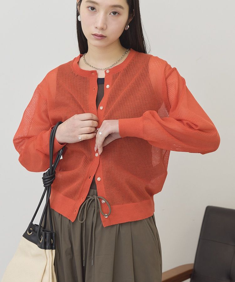 AMERICAN HOLIC「シアーリブニットカーディガン」|カーディガン|