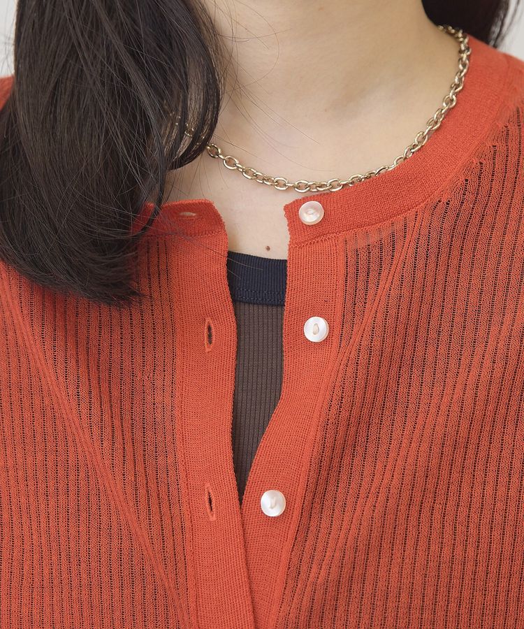 AMERICAN HOLIC「シアーリブニットカーディガン」|カーディガン|