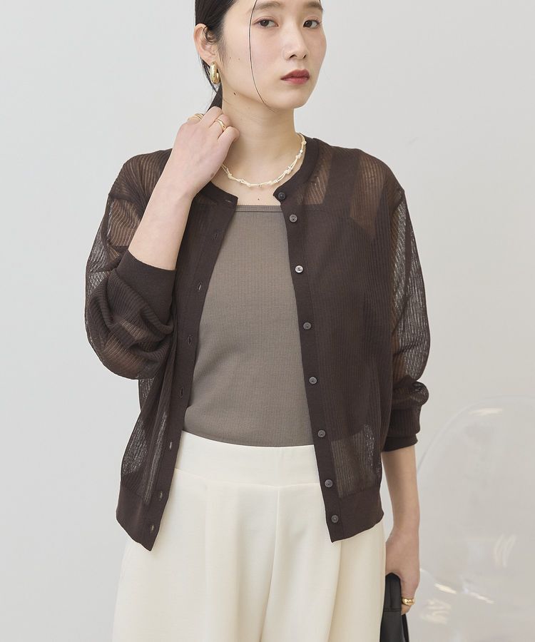 AMERICAN HOLIC「シアーリブニットカーディガン」|カーディガン|Brown