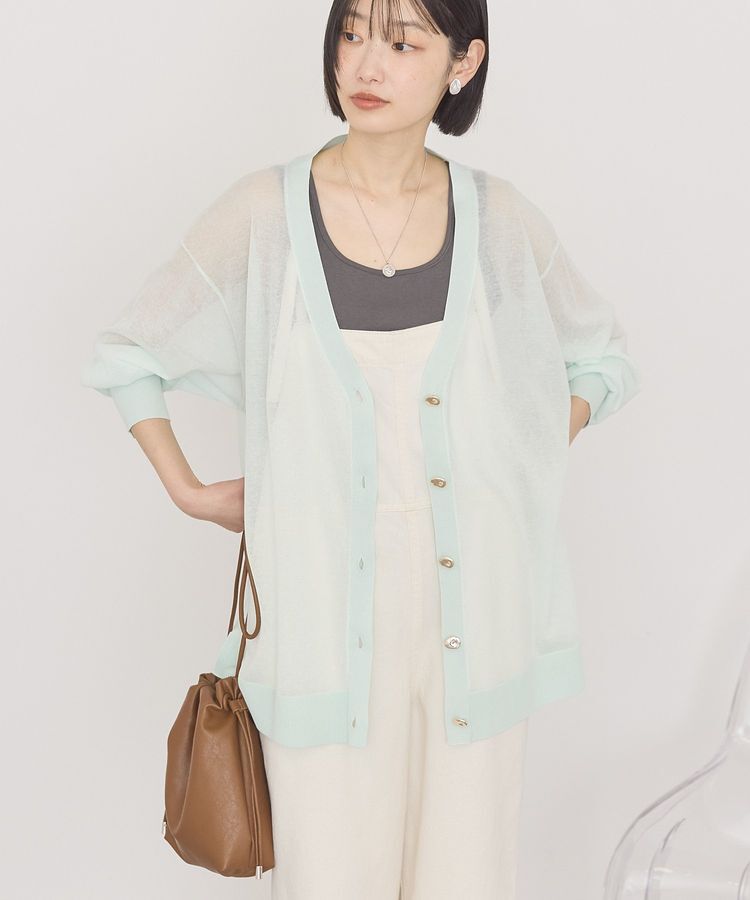 AMERICAN HOLIC「メタルボタンシアーVネックカーディガン」|カーディガン|