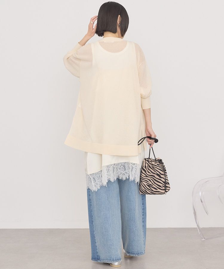 AMERICAN HOLIC「メタルボタンシアーVネックカーディガン」|カーディガン|