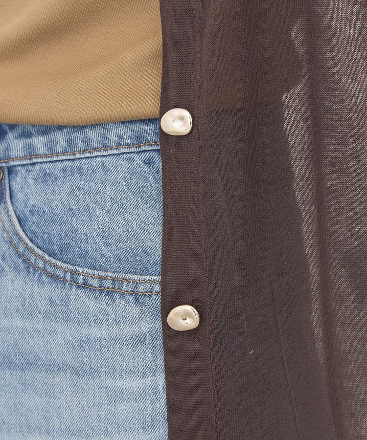 AMERICAN HOLIC「メタルボタンシアーVネックカーディガン」|カーディガン|