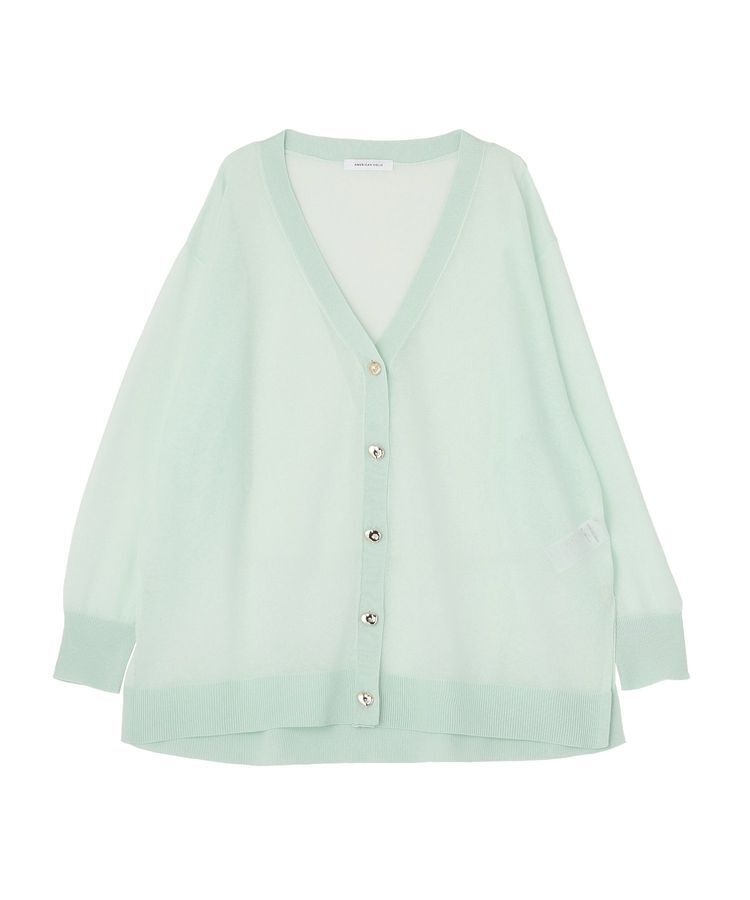 AMERICAN HOLIC「メタルボタンシアーVネックカーディガン」|カーディガン|