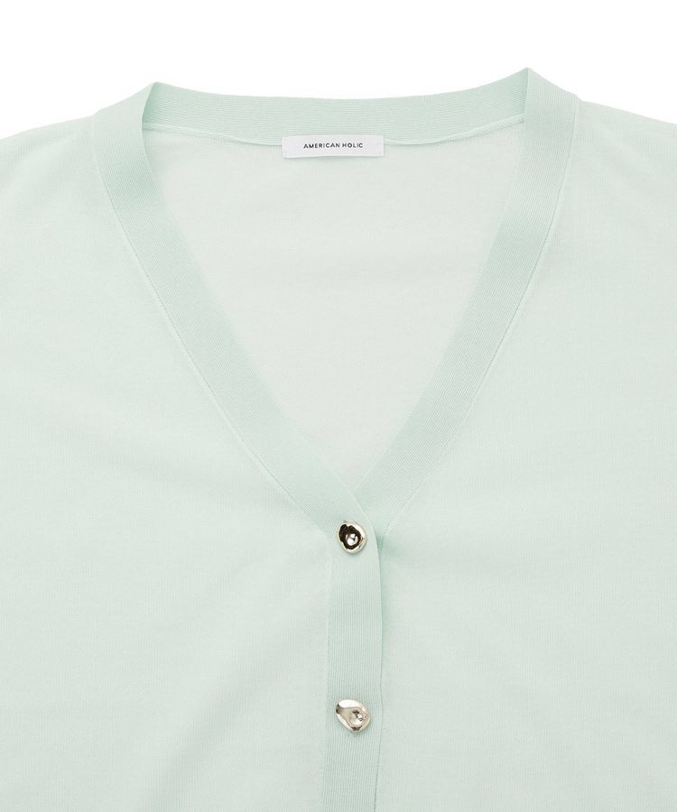 AMERICAN HOLIC「メタルボタンシアーVネックカーディガン」|カーディガン|