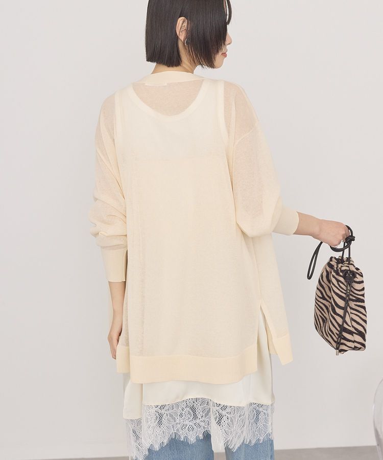 AMERICAN HOLIC「メタルボタンシアーVネックカーディガン」|カーディガン|