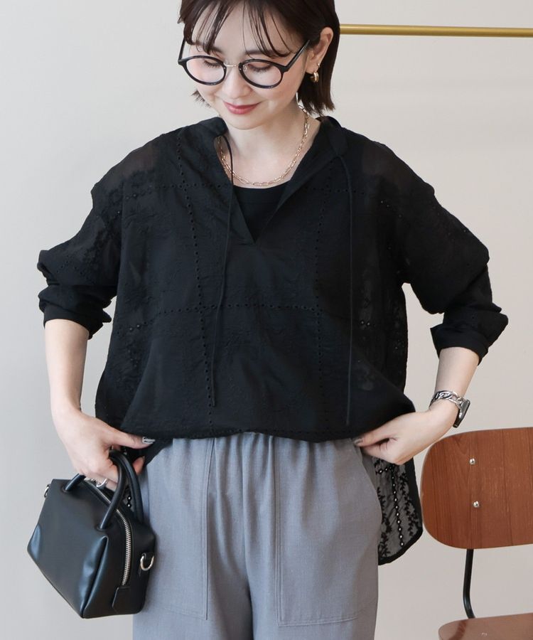 AMERICAN HOLIC「スキッパーレースブラウス」|シャツ・ブラウス|Black