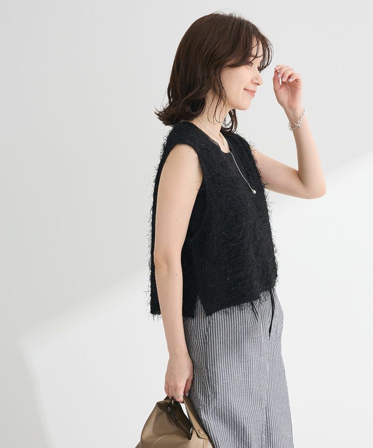 Green Parks「フェザーヤーンショートベスト」|ベスト・ジレ|