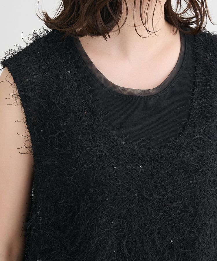 Green Parks「フェザーヤーンショートベスト」|ベスト・ジレ|