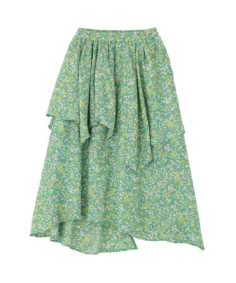 Green Parks「花柄イレヘムボリュームスカート」|フレア|