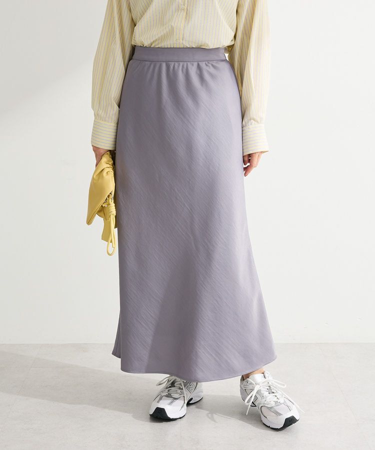 Green Parks「光沢サテンナロースカート」|タイト|