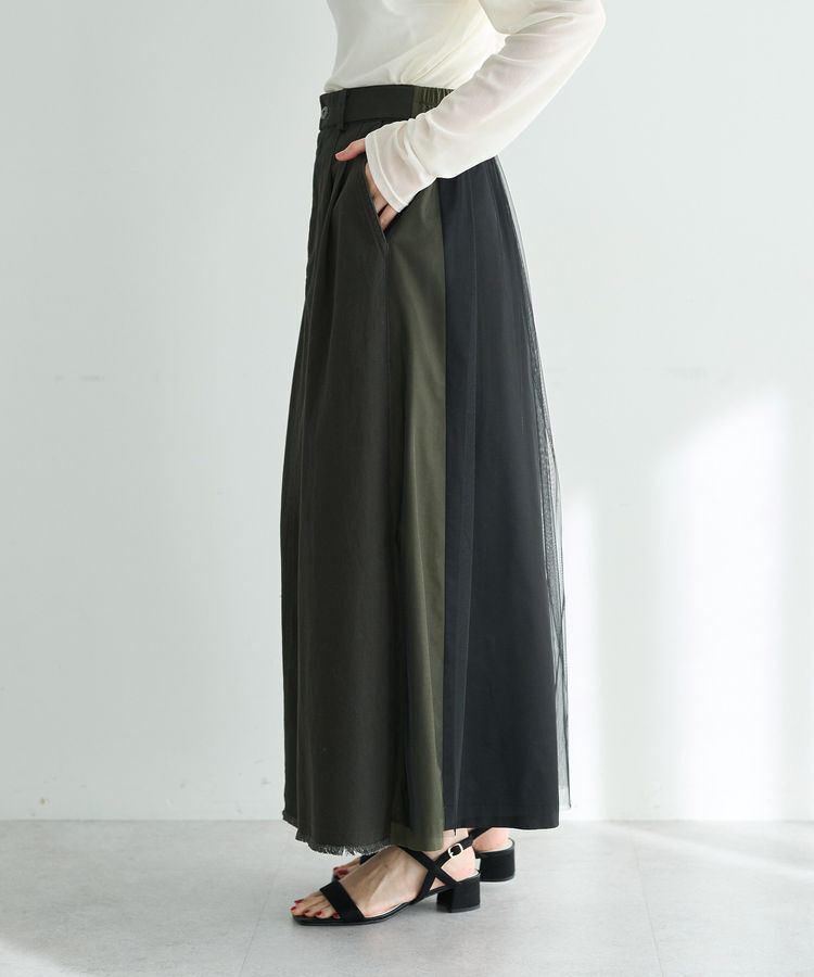 Editt by YECCA VECCA「異素材MIXロングスカート」|スカート|