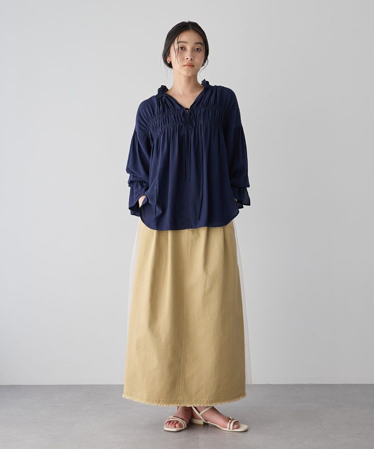 Editt by YECCA VECCA「異素材MIXロングスカート」|スカート|