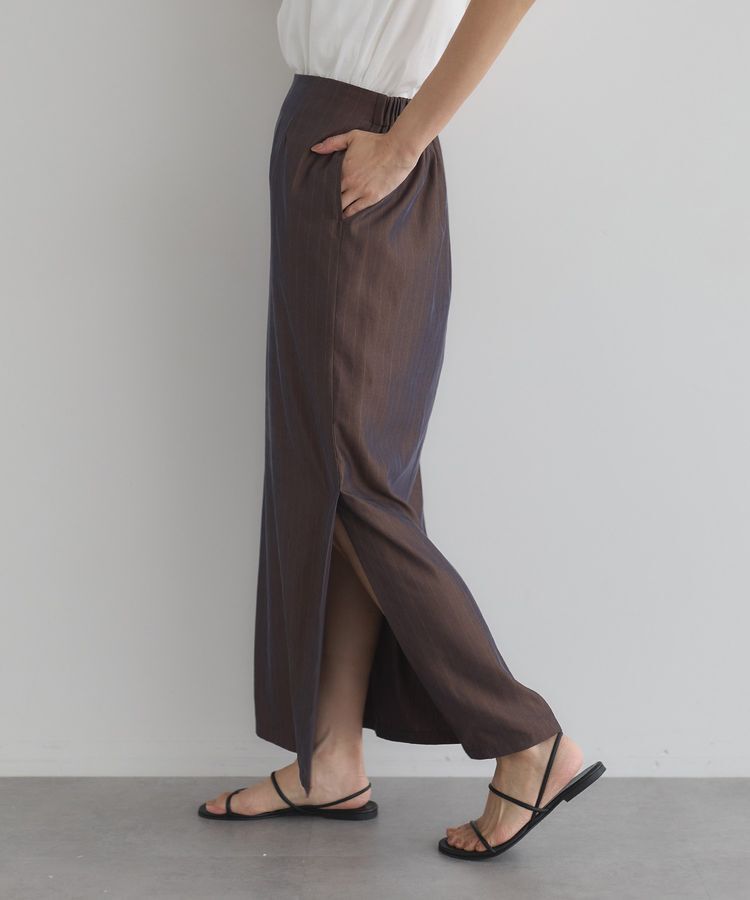 GARAGE OF GOOD CLOTHING「【日本製】ストライプサイドベンツロングスカート」|タイト|