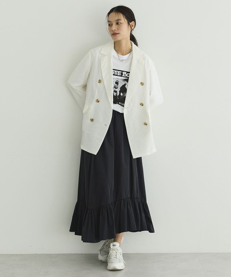 GARAGE OF GOOD CLOTHING「【日本製】ムジブロード裾フリルスカート」|フレア|